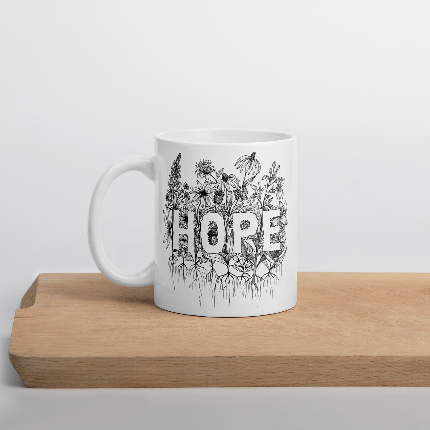 Hope Wildflower- White glossy mug