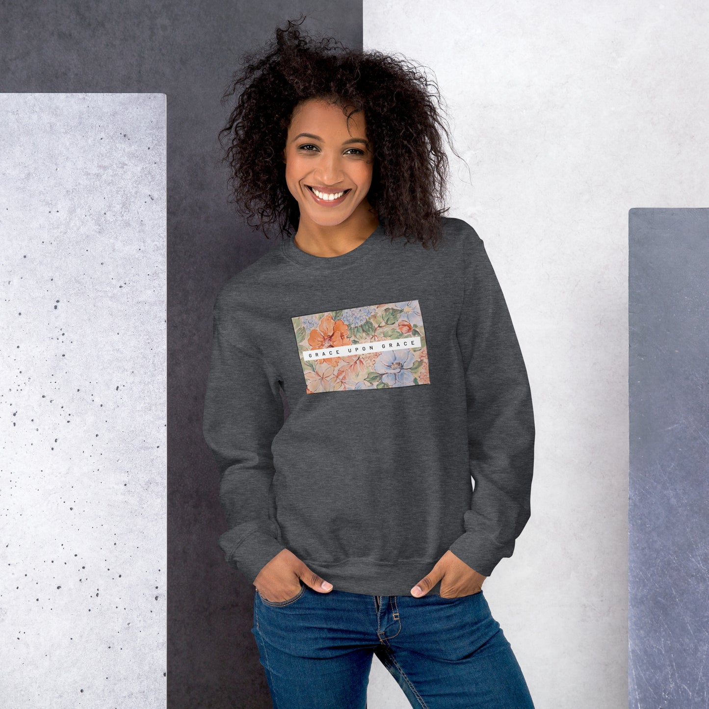 Grace upon Grace Floral Unisex Sweatshirt