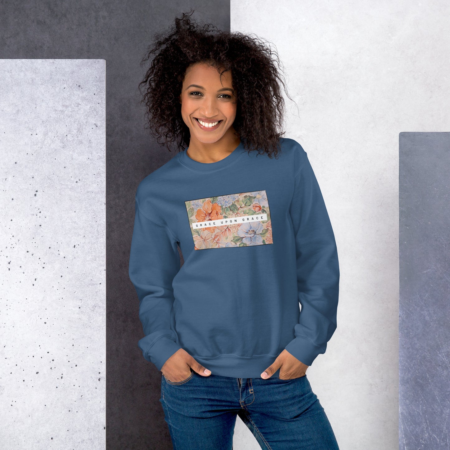 Grace upon Grace Floral Unisex Sweatshirt