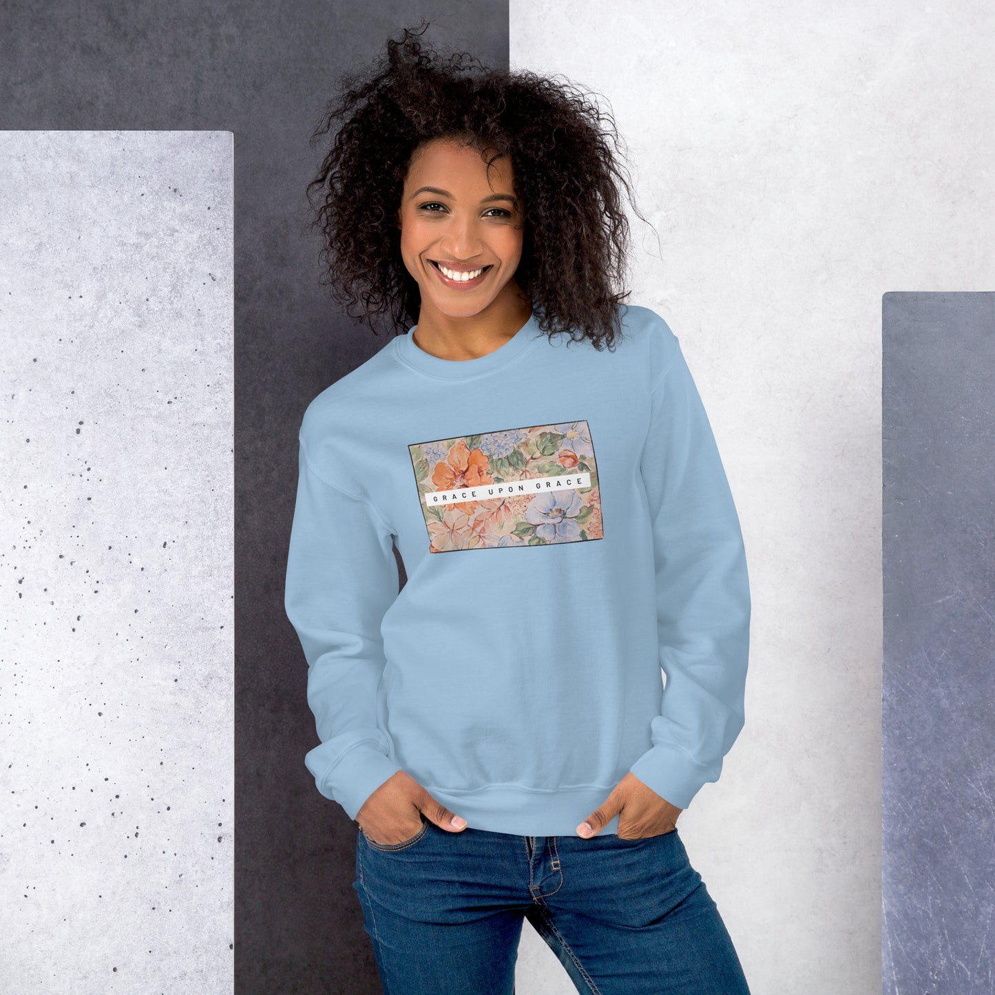 Grace upon Grace Floral Unisex Sweatshirt