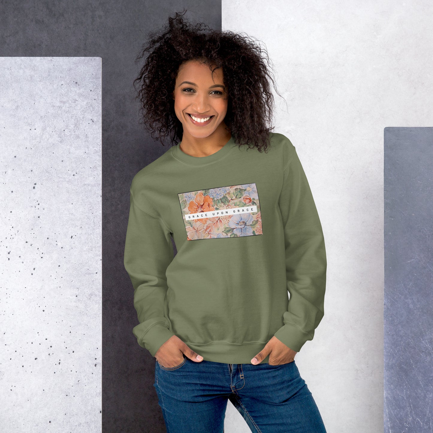 Grace upon Grace Floral Unisex Sweatshirt
