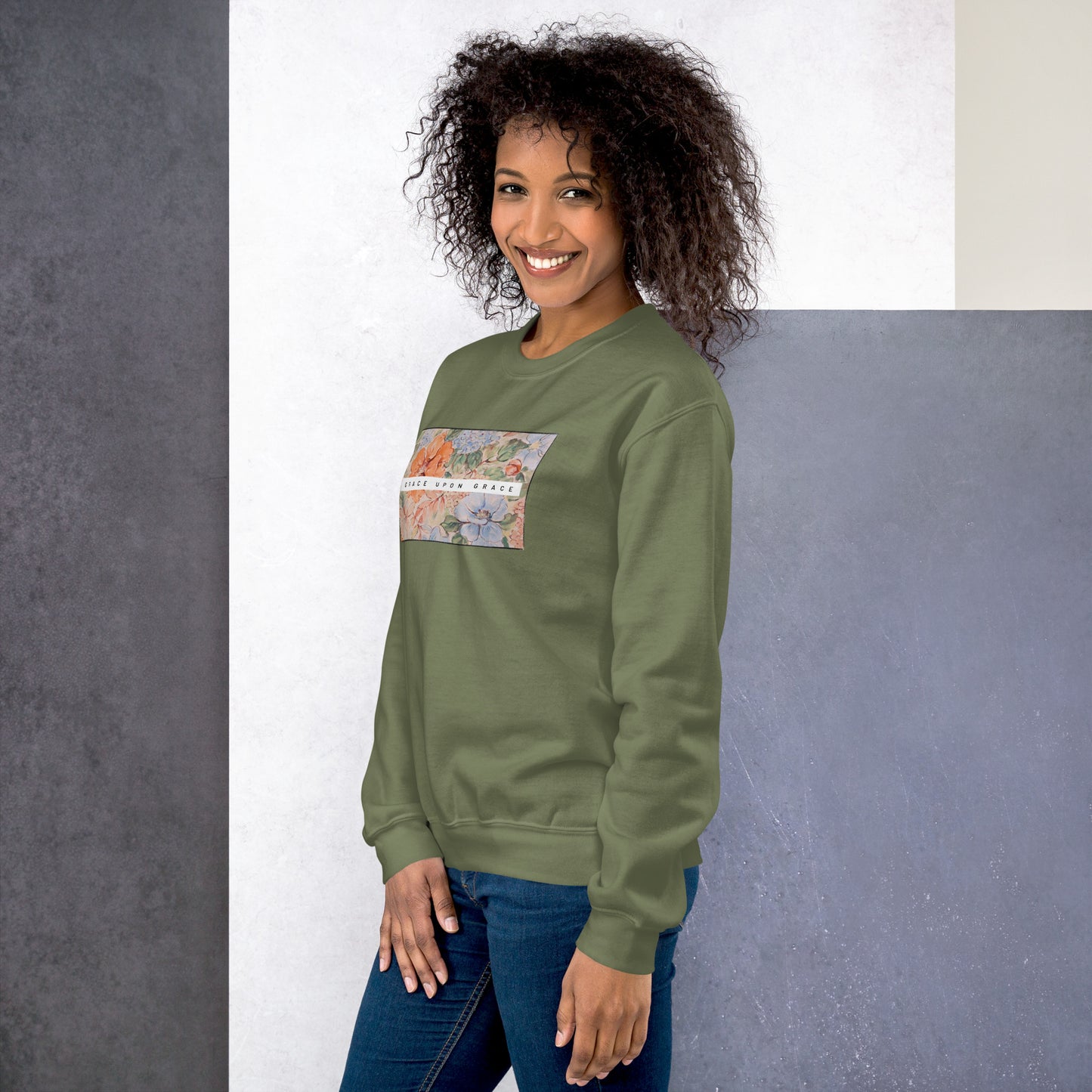 Grace upon Grace Floral Unisex Sweatshirt