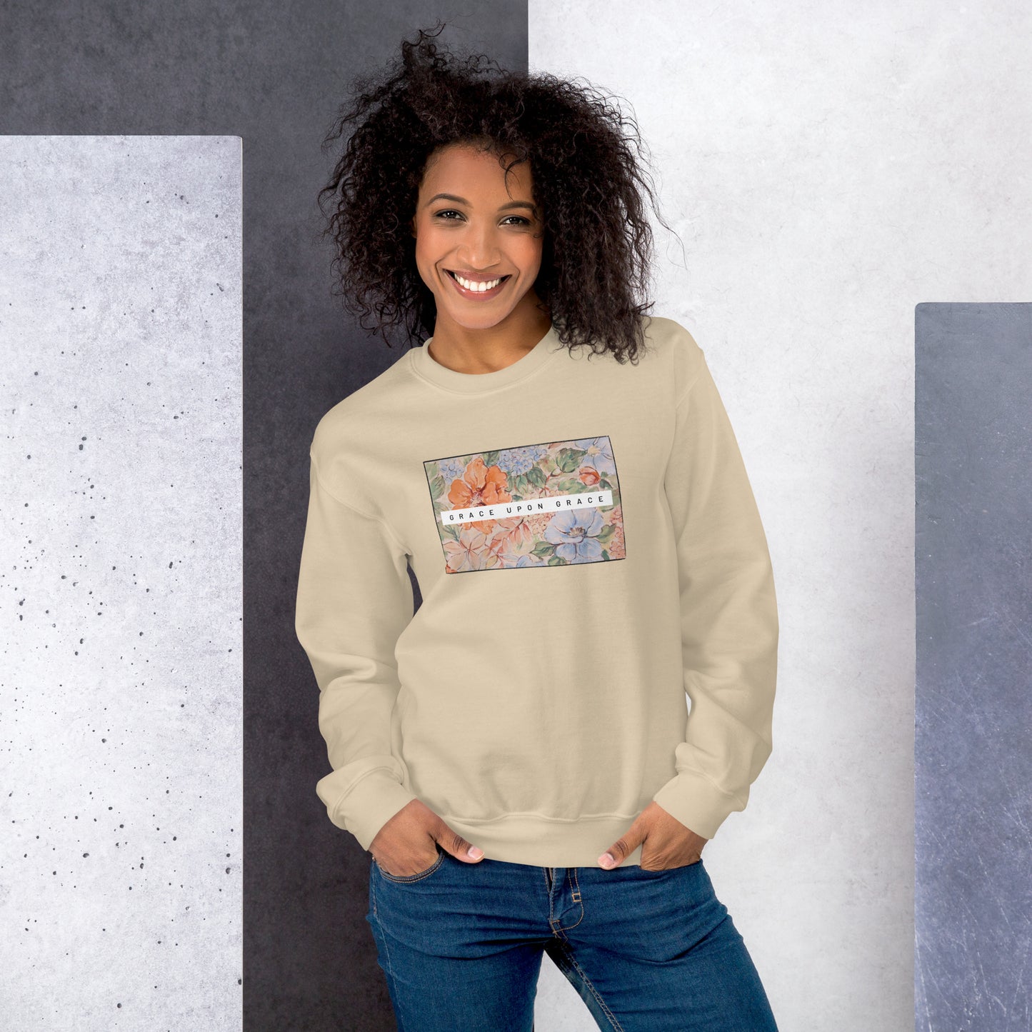 Grace upon Grace Floral Unisex Sweatshirt