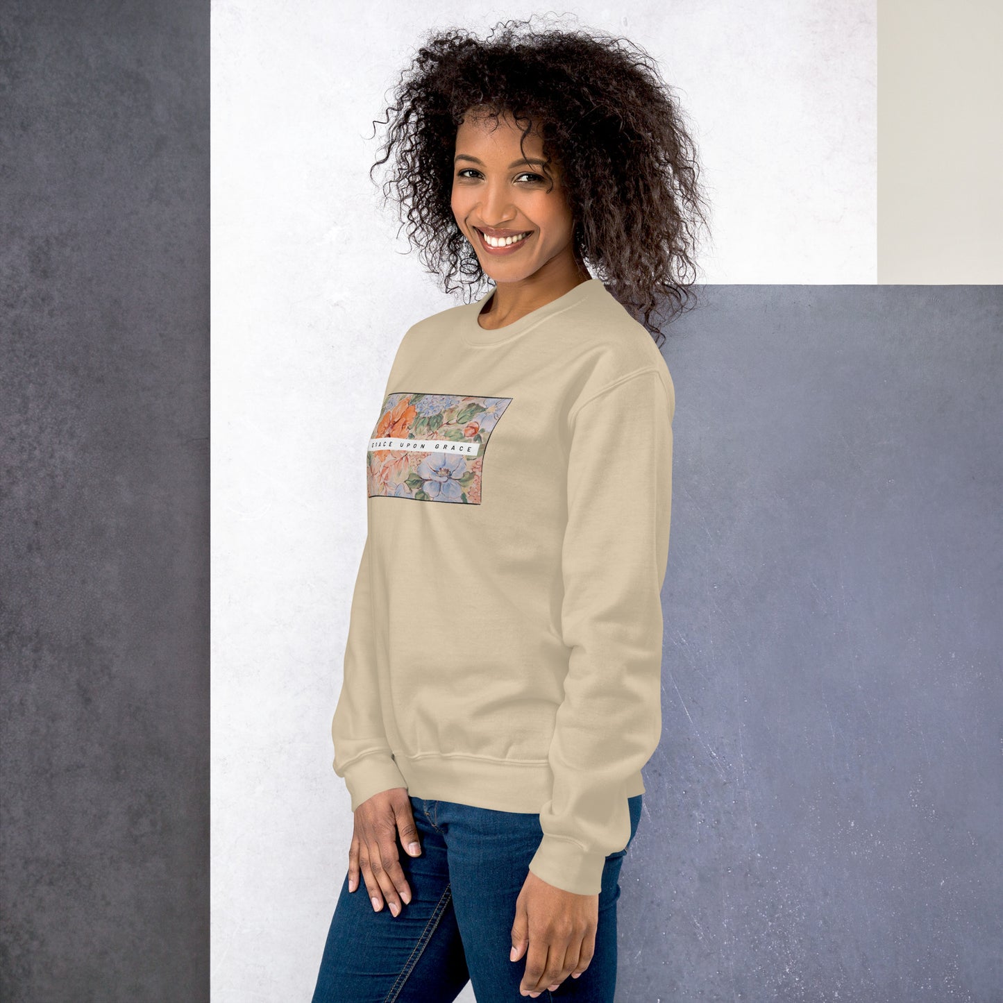 Grace upon Grace Floral Unisex Sweatshirt
