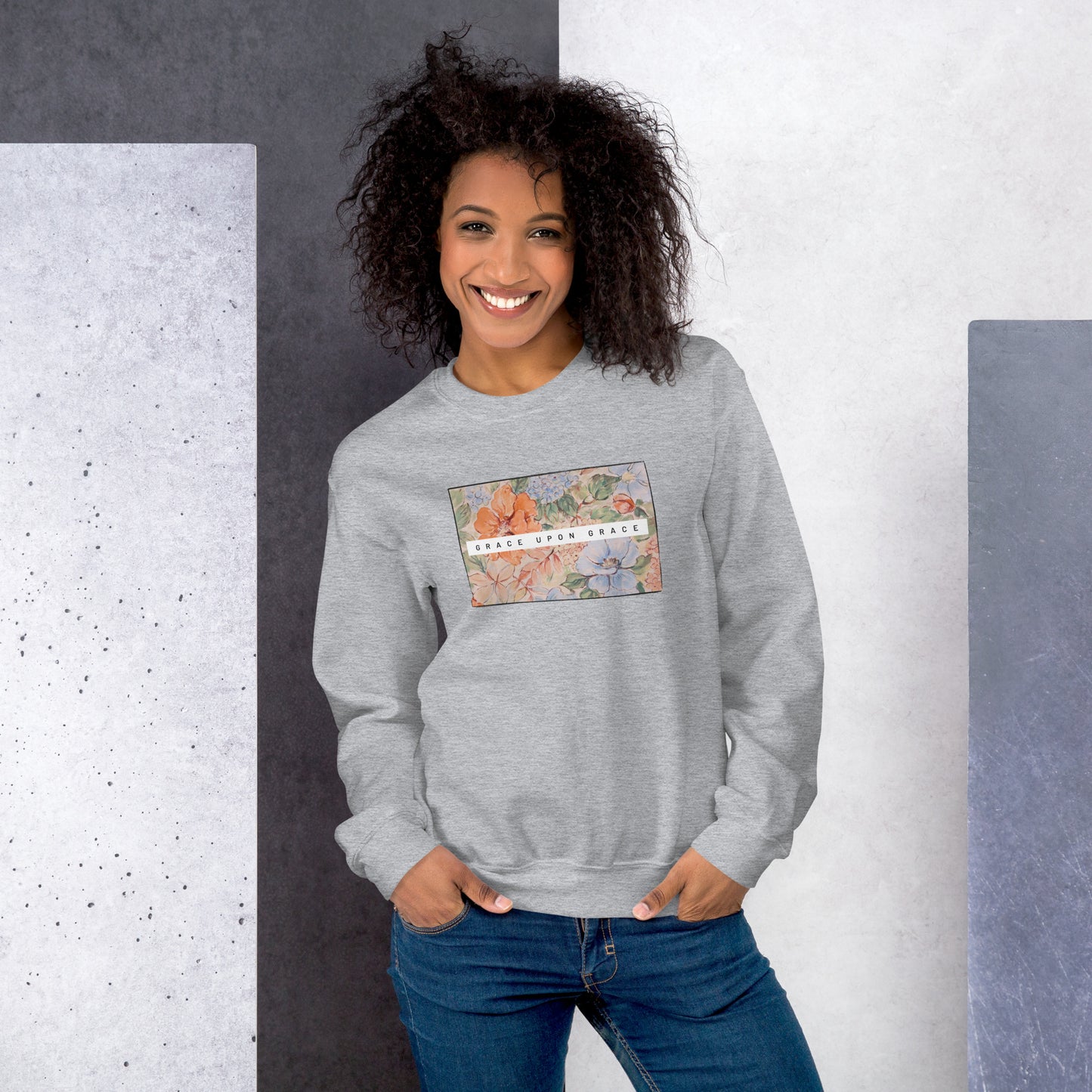 Grace upon Grace Floral Unisex Sweatshirt