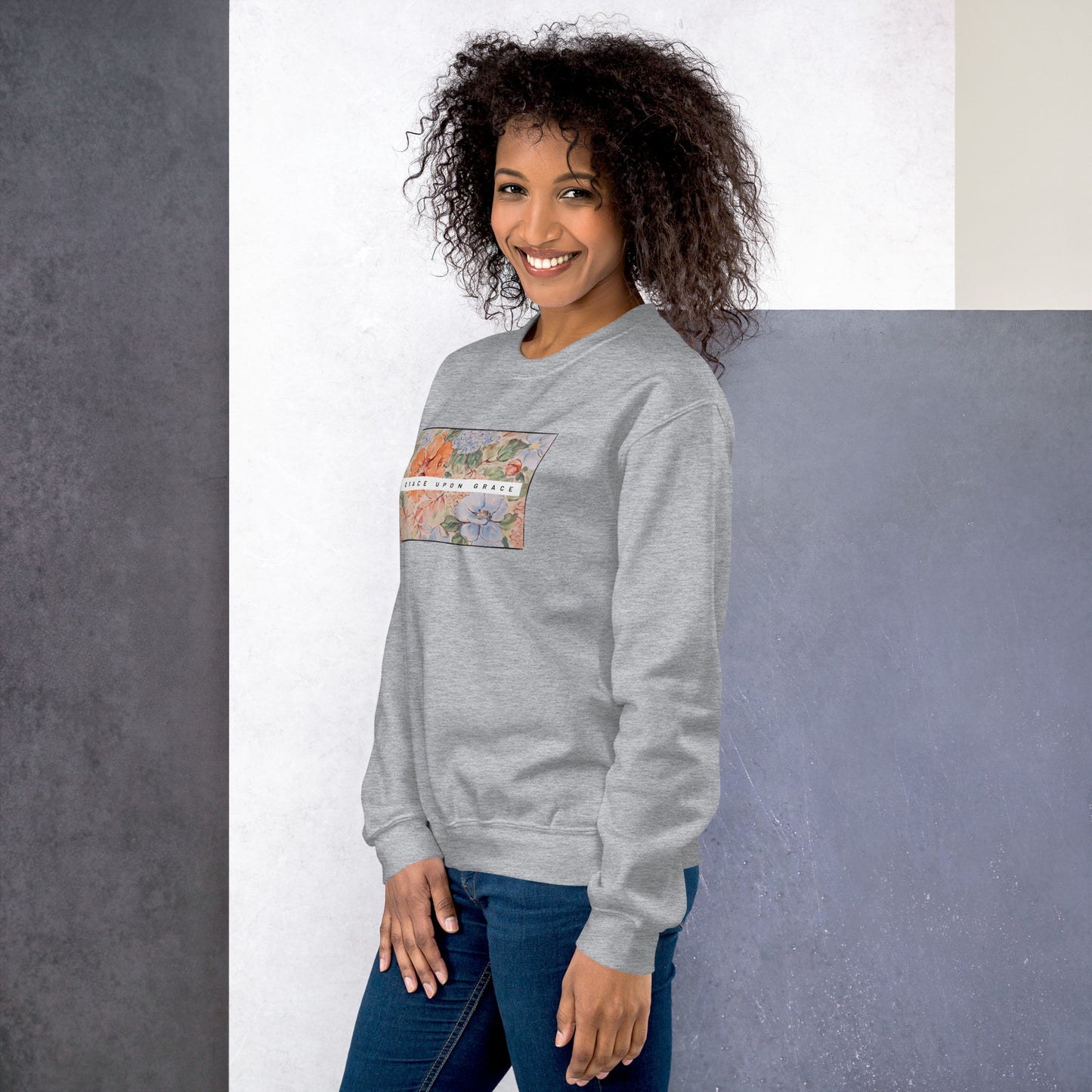Grace upon Grace Floral Unisex Sweatshirt