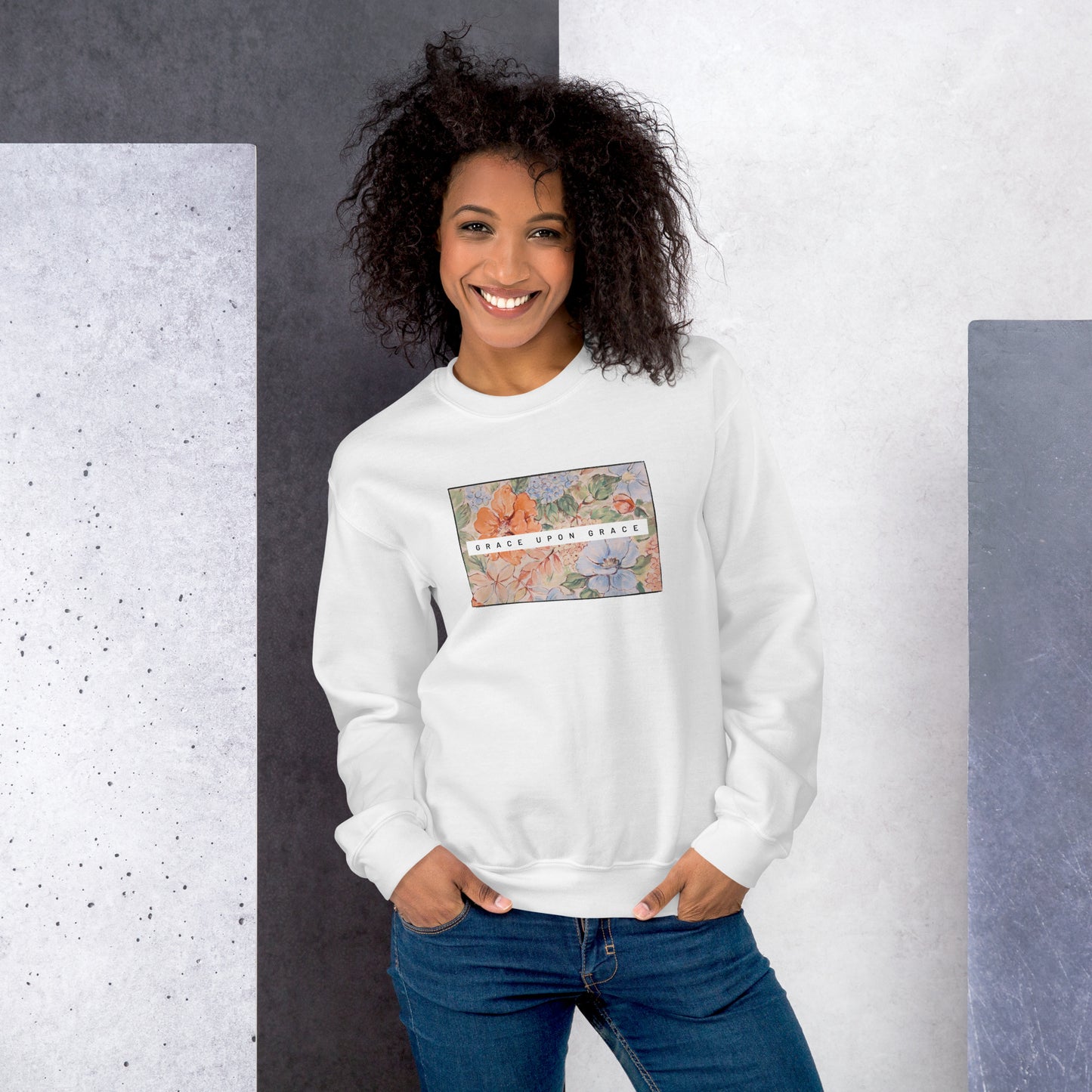 Grace upon Grace Floral Unisex Sweatshirt