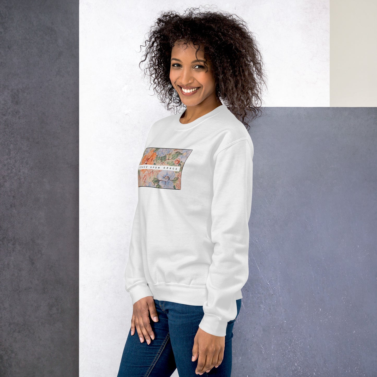 Grace upon Grace Floral Unisex Sweatshirt